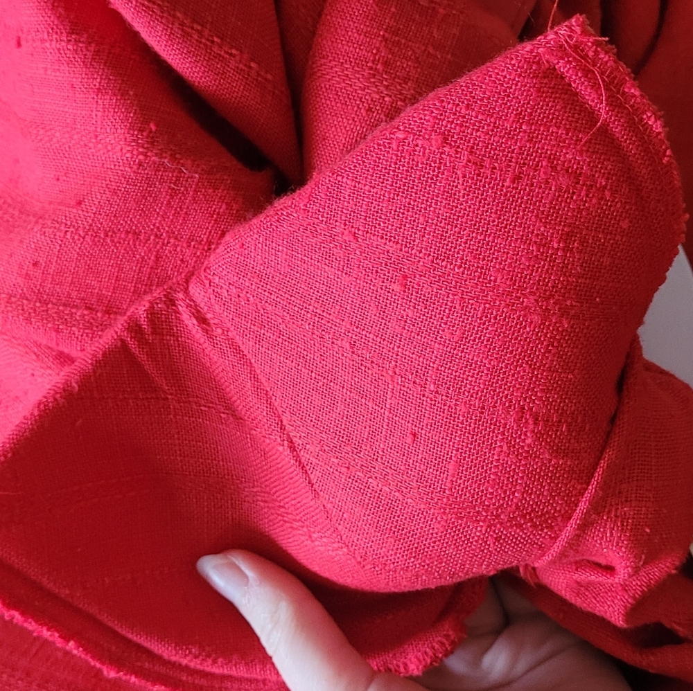 Vintage Red Belted Secretary Midi Dress - Picture 13 of 13